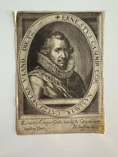 Antique Engraving – Ernest Casimir I of Nassau-Dietz – Dutch Noble & Stadtholder