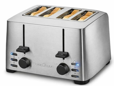 Profi cook  4 Scheiben Toaster Edelstahl  Familien Toaster Ohne Brötchenaufsatz