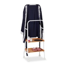 Silent valet mobile clothes rack towel holder 2 shelves silent butler
