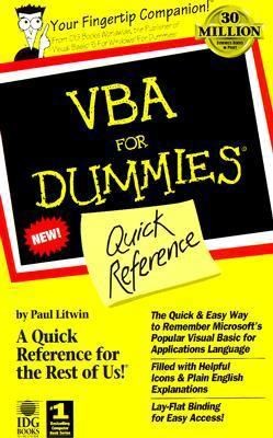 Vba for Dummies Quick Reference by Paul Litwin