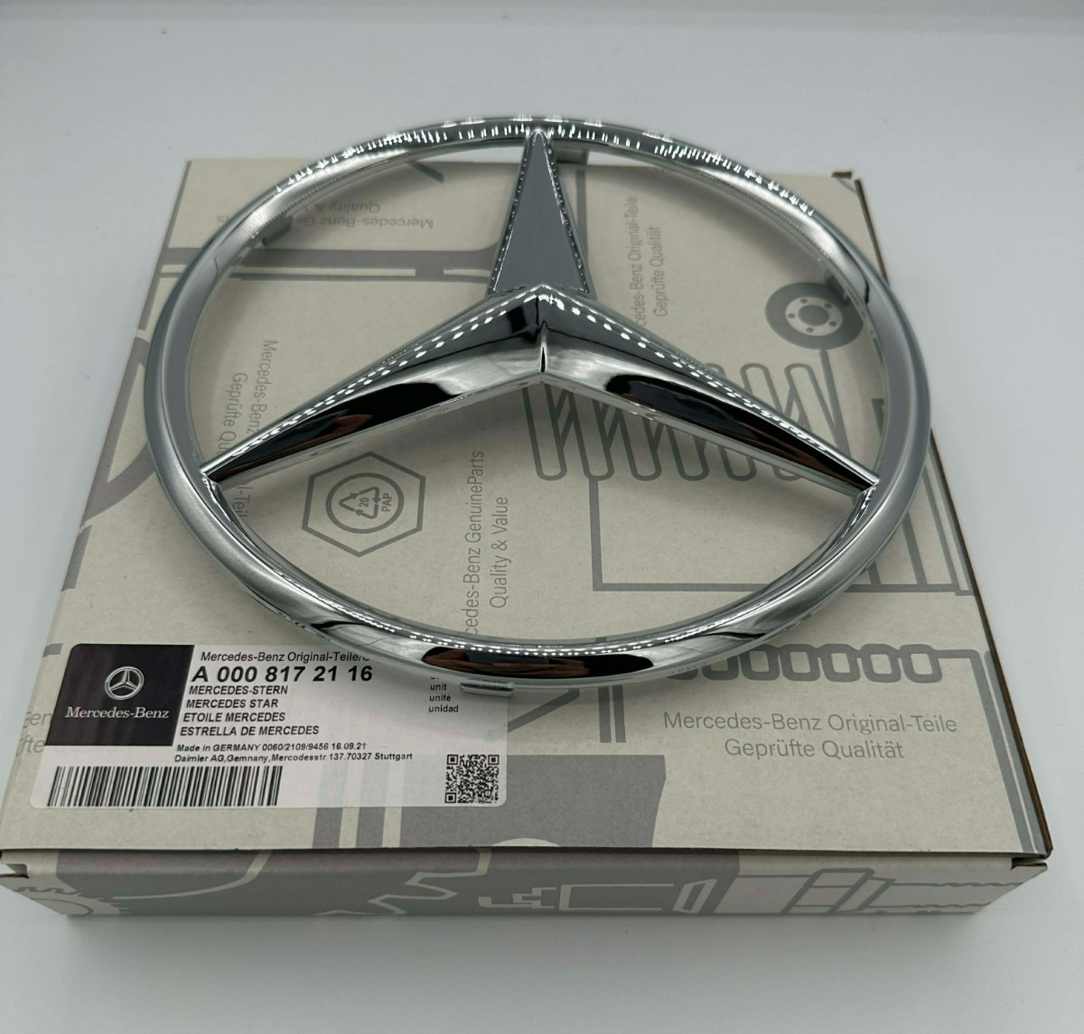 トップス Mercedes Anchor inc. Glow logo LS XL Mercedes-Benz Chrome Star Radiator Grille Emblem 206mm A0008172116