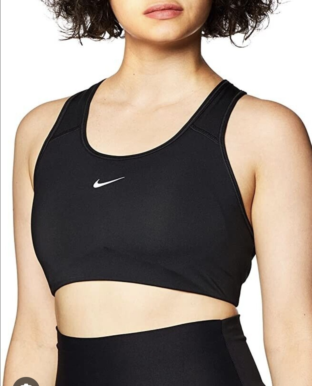 Nike Sport Bra Women's Training Crop Top Black Stretch Dri Fit Size L Brand New