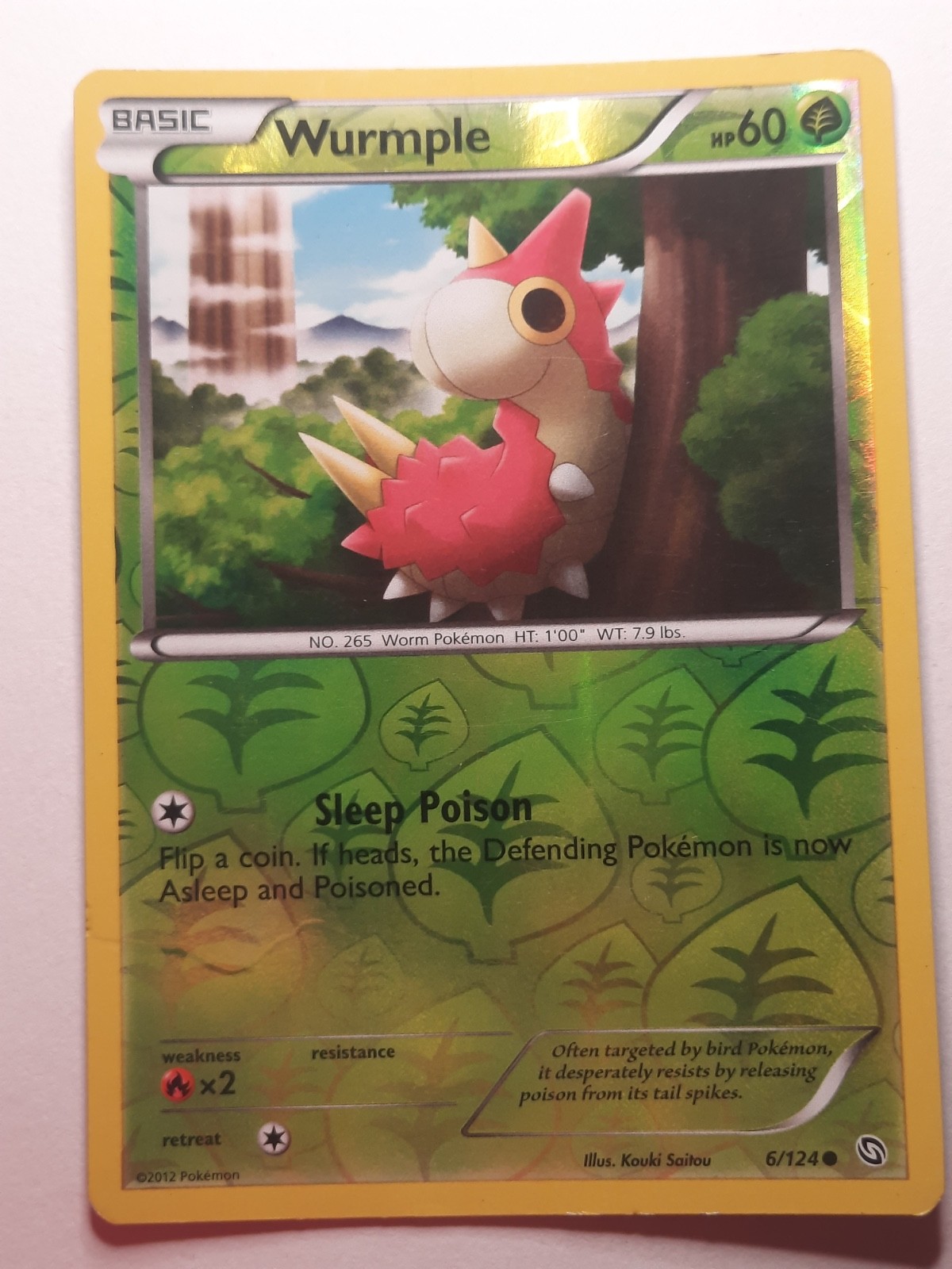 Wurmple Reverse Holo 6/124 Dragons Exalted Pokemon Card DMG