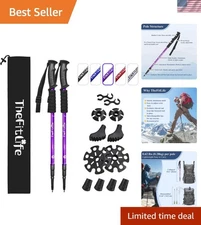 Durable Anti-Shock Trekking Poles – Ultralight, Adjustable, 51.2", Non-Slip Grip
