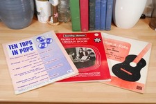 Vintage Music Books Job Lot x3 - Chord Organ, Guitar & Pop Sheet Music