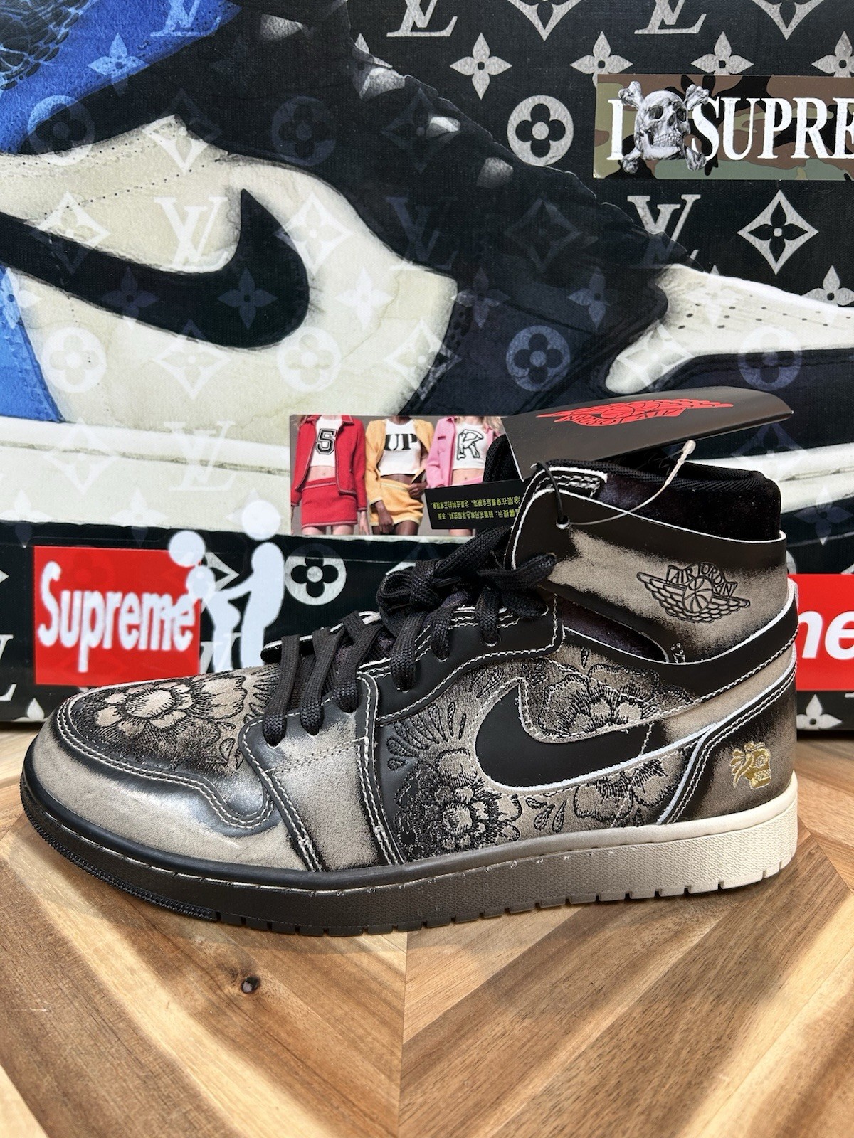 Nike Air Jordan 1 High Zoom Familia Dia De Muertos Black FQ8155-010 Mens 11.5