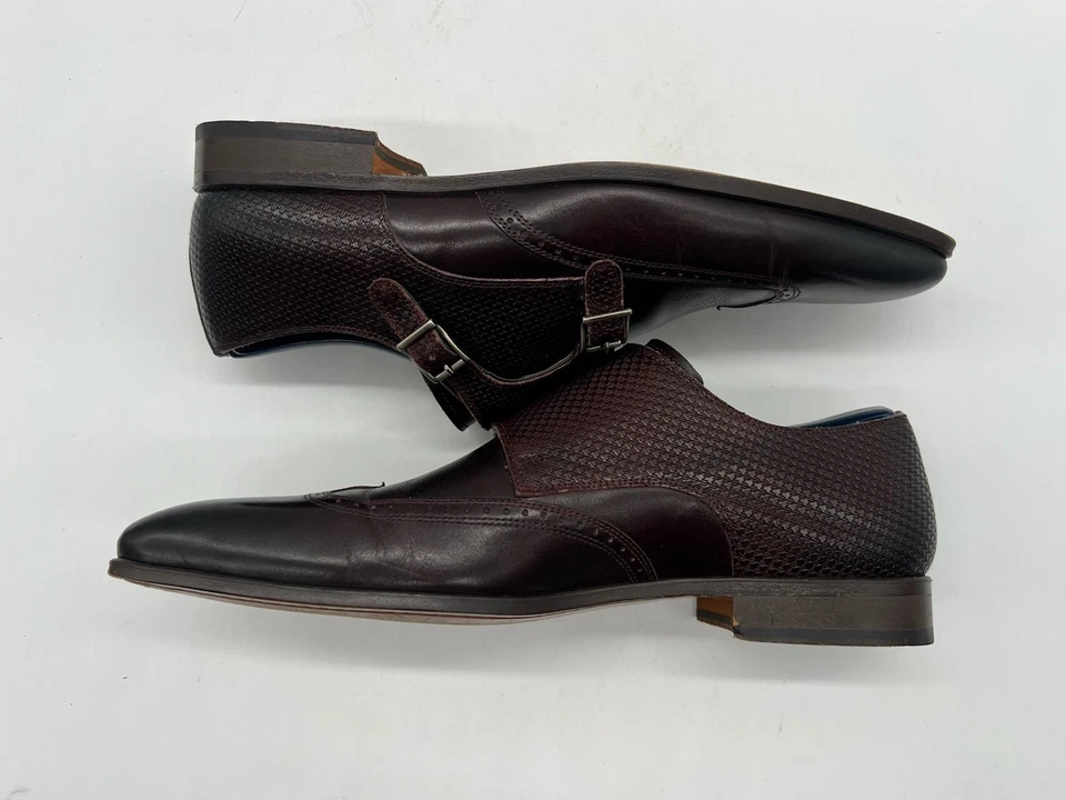 Magnanni Men's Size 8M Burgundy Leather Double Monk Strap Oxfords Dress Shoes. - Image 2 of 4