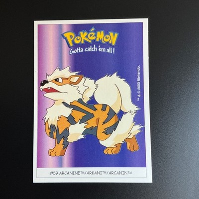 #59 Arkani 59 Dunkin Boomer Sticker Pokemon Karte Jahr 2000  Vintage