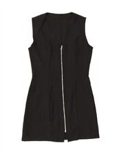 VINTAGE Womens Sleeveless Sheath Dress UK 12 Medium Black VP02