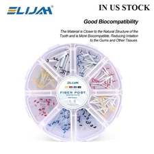 400Pcs Dental Quartz Fiber Posts Teeth Restorative Screw Straight Endo Post Sets