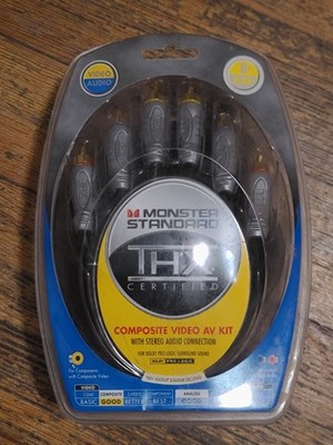 Monster Standard THX Certified Composite Video AV Kit 8ft -24K Gold Contacts-NEW