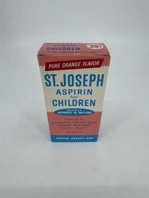 Vintage St. Josephs Children's Aspirin 50 Tablets Vintage Medicine 