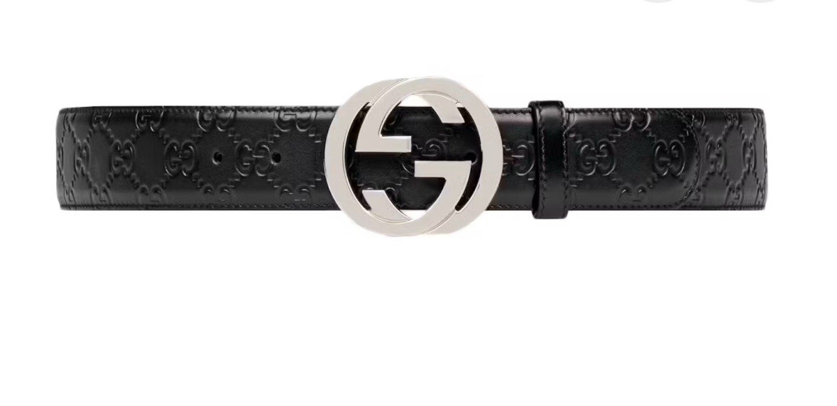 Authentic Gucci Interlocking G Men Leather Belt G… - image 1