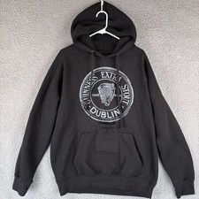Guinness Hoodie Sweatshirt Men Large Black Extra Stout Dublin Beer Holder Pocket