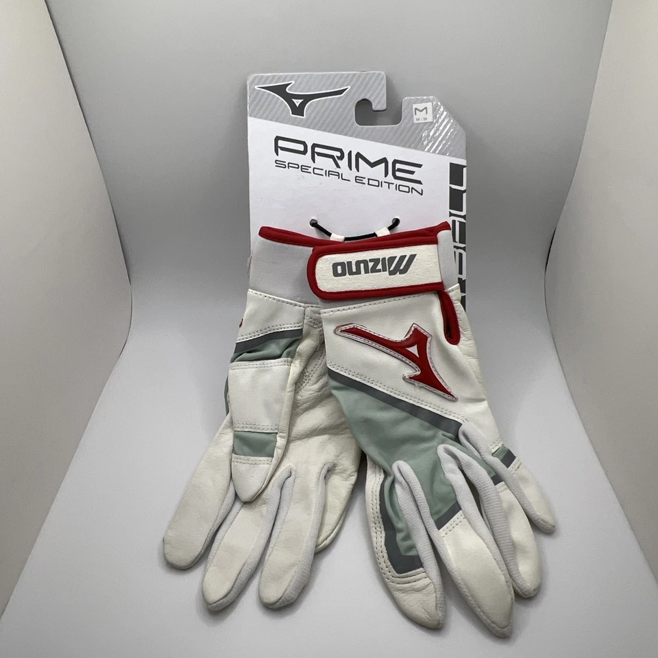 Mizuno Prime SE Batting Gloves Women’s M Leather Softball White/Red - Image 2 of 4