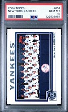 PSA 10 2004 TOPPS NEW YORK YANKEES Team Card #657 Graded MLB Baseball
