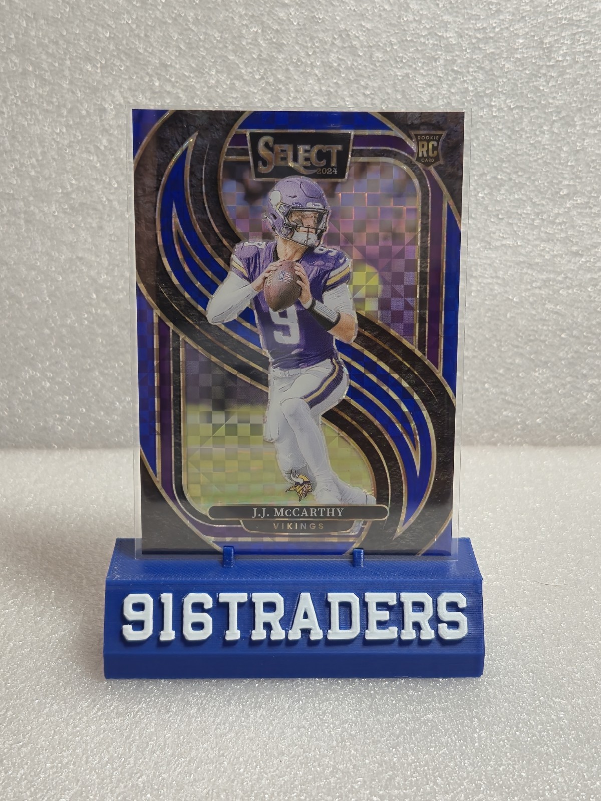 Jj McCarthy RC 2024 Panini Select Football #134 Premier Blue Prizm /175 Vikings