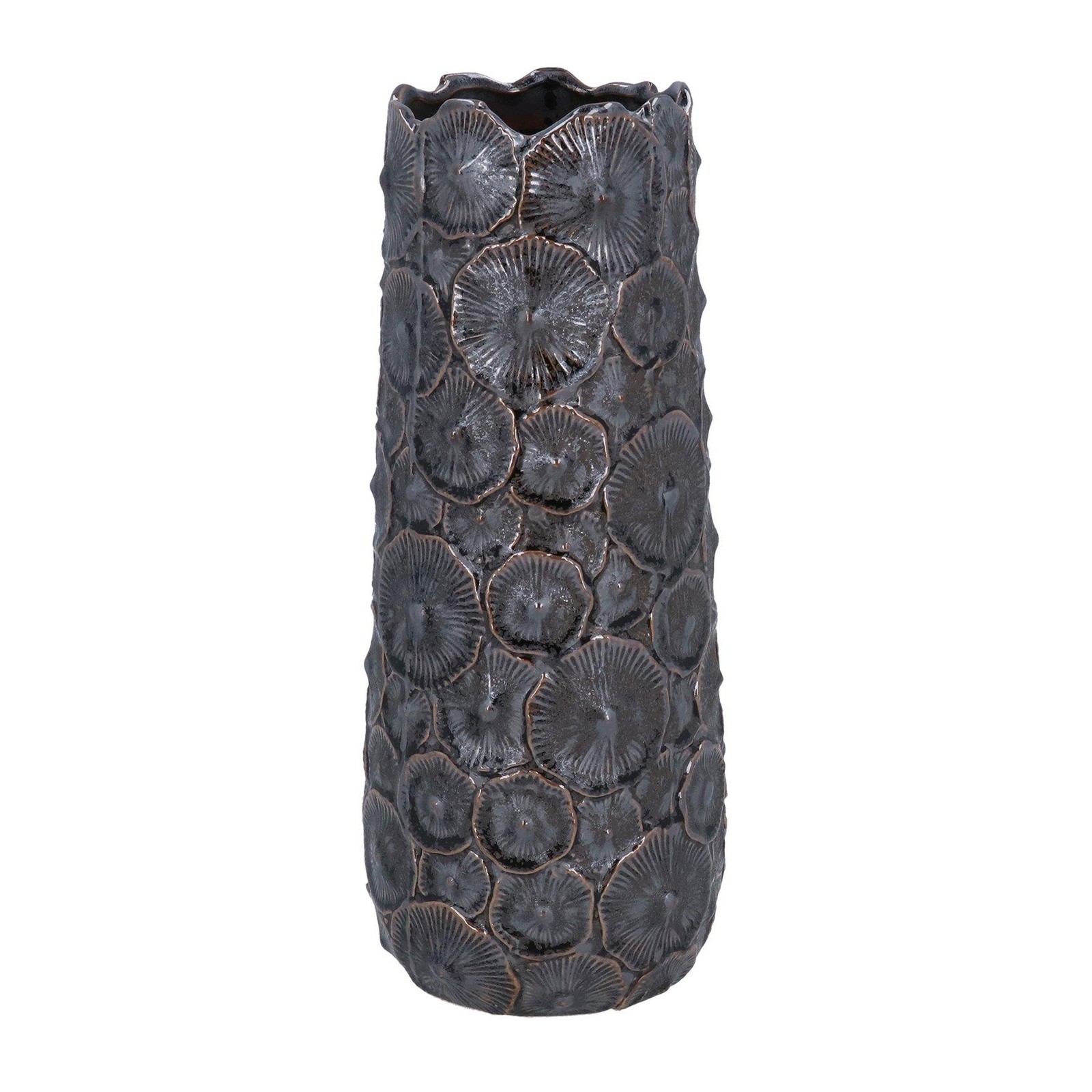 Mushroom Brown Metallic Stoneware Decorative Vase Urn H28cm - Gisela Graham