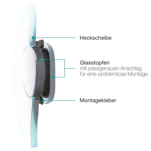 Echtglas Heckwischerabdeckung für Fiat - clean Heck Glasstopfen Blindstopfen - Bild 3 von 3