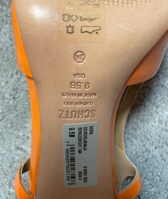 New Schutz Boris slingback pumps bright orange pointed toe pumps