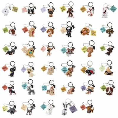 Wags And Whiskers Dog Keyrings Pug Cocker Spaniel Bulldog