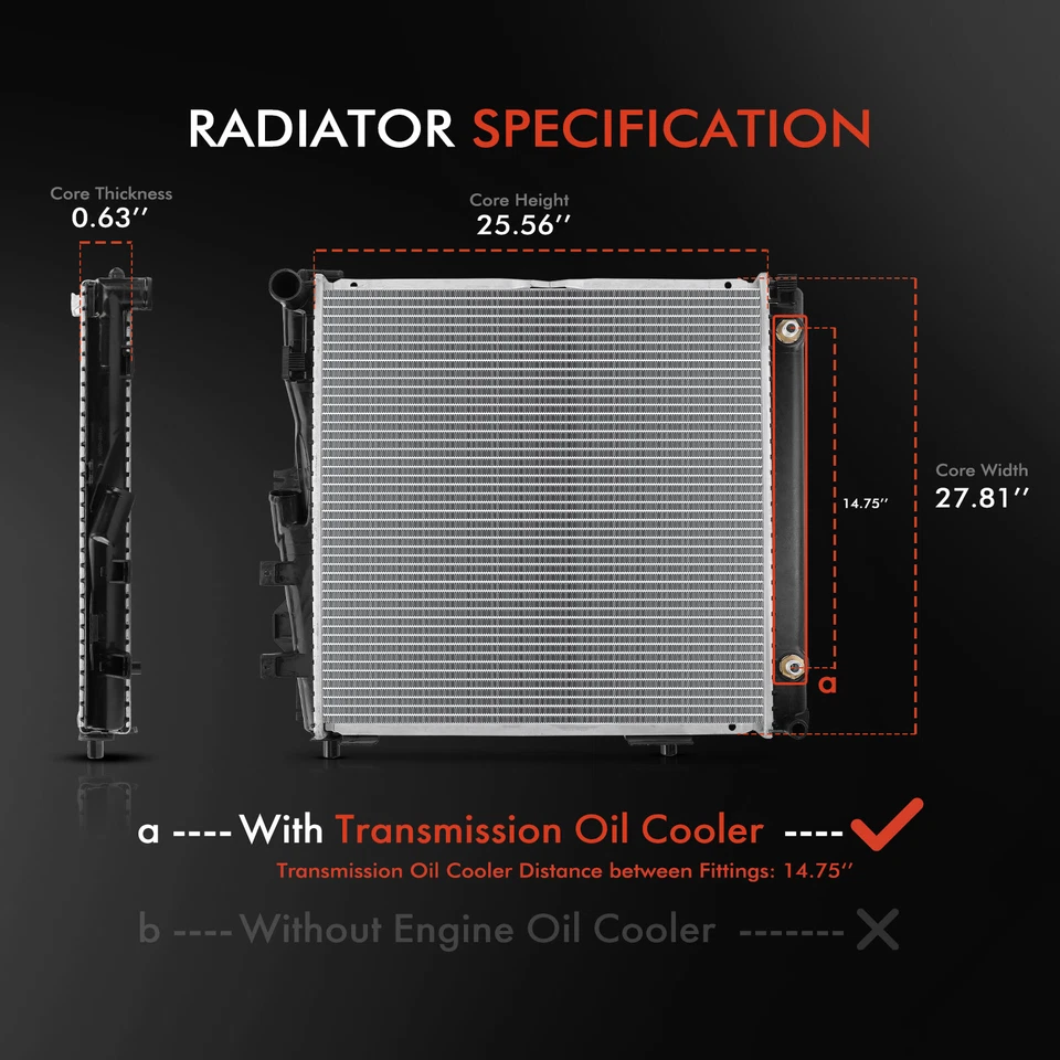 1x Radiador de aluminio nuevo para Mercedes-Benz 300SE 300SEL W126 1988-1991 L6 3,0 L Foto 2 de 4