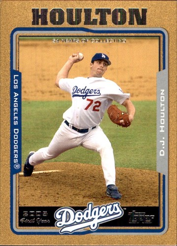 2005 Topps Update GOLD #230 D.J. Houlton SERIE #1703/2005 LOS ANGELES DODGERS