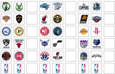 54 NBA Team Stickers - Matte or Glossy Options - 0.75" Square - Free Shipping