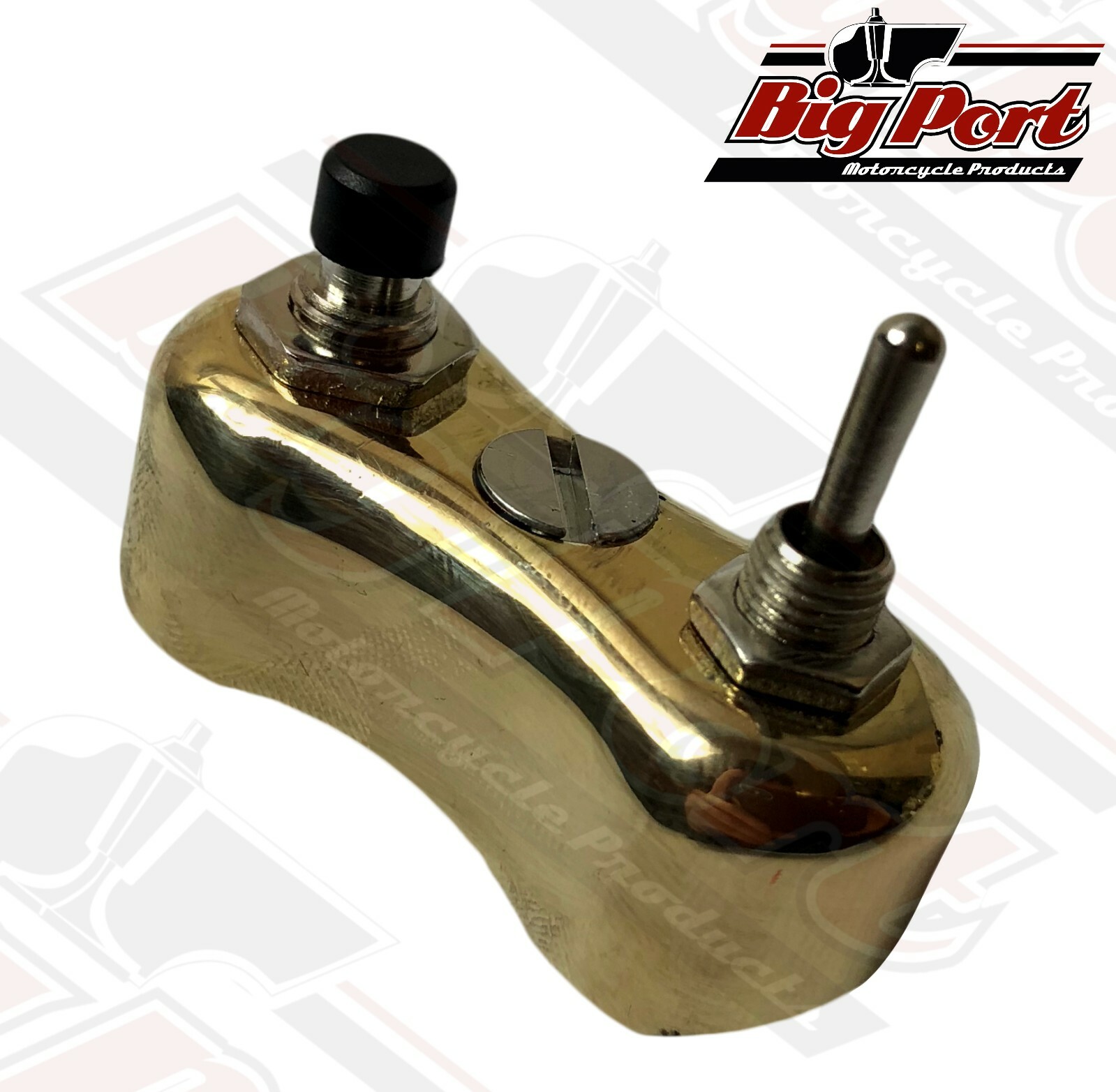 Mini Handlebar Switch Button Lever Brass Cafe Racer Bobber Chopper ...