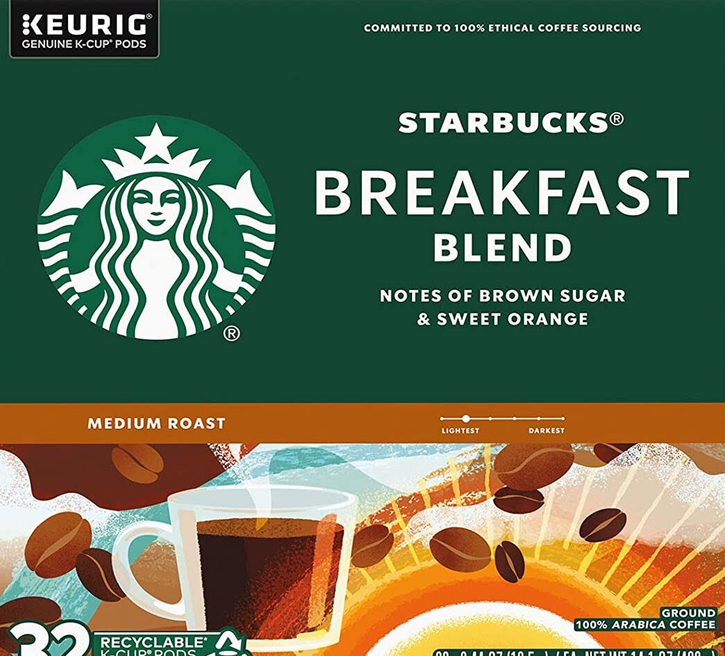 Starbucks Breakfast Blend Medium Roast K-Cup Coffee Pods 132 K-Cups Pods
