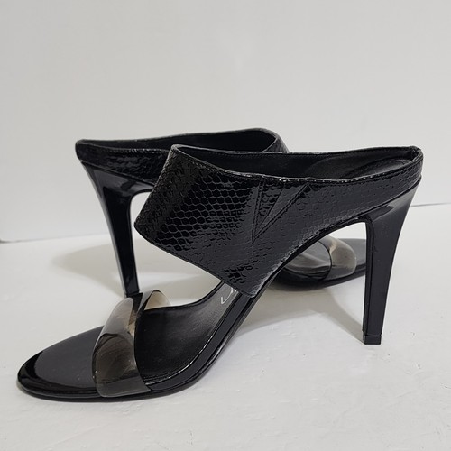 CALVIN KLEIN Shayna PVC High Heel Mules 10 Black NWOB - Picture 11 of 16