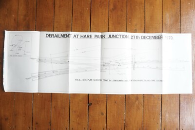1970 Hare Park Junction Midland Region Eisenbahn Gleiskarte Diagramm 