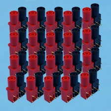 40Pcs Gold-Plated Right Angle 4mm Safety Banana Female Jack PCB Socket Connector