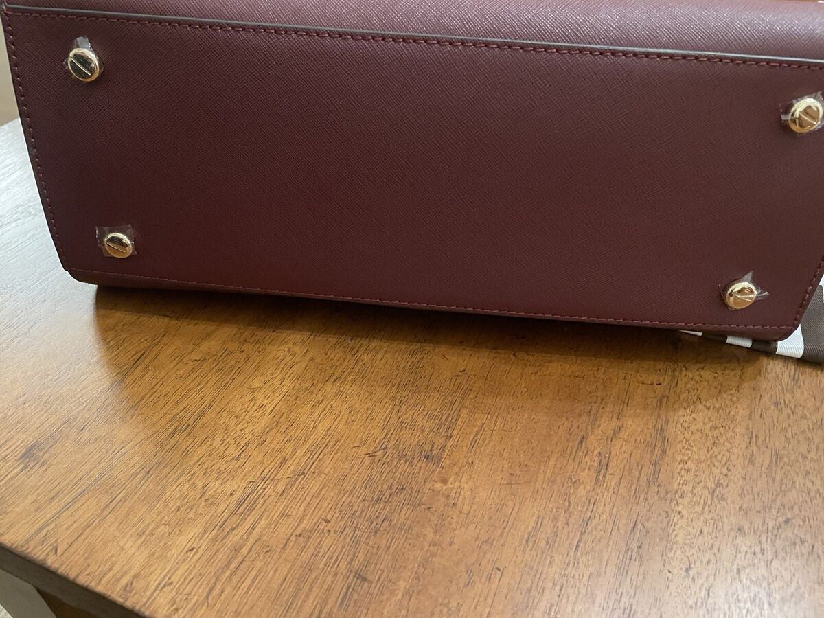 Henri Bendel top handle burgundy leather structured bag | eBay Henri Bendel top handle burgundy leather structured bag | eBay