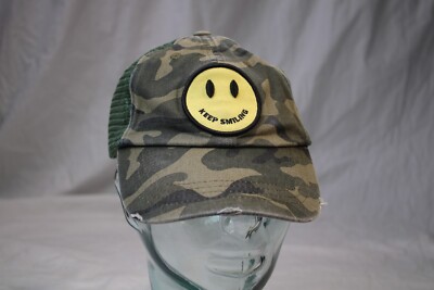 Keep Smiling snapback hat S B & CO mesh distressed