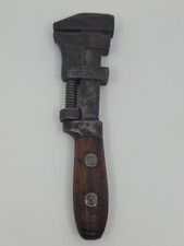 Vintage Pexto Wood Handle Small Pipe Wrench Antique Estate Works USA