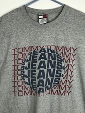 Tommy Hilfiger Tommy Jeans Mens XL T-Shirt Spell Out Front Made In USA