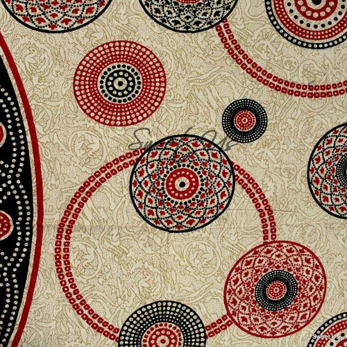 Cotton Geometric Tablecloth Rectangle Red Black Beige Kitchen Dining Linen - Picture 7 of 9