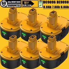 PACK 18V 8.0Ah For Dewalt 18 VOLT DC9096 DC9098 Li-ion Battery/Charger DC9096-2