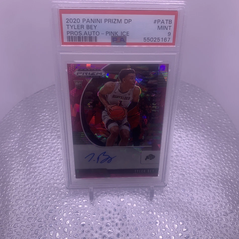 2020 Prizm DP Tyler Bey Pink Ice Prizm Rookie Auto Autograph RC #PA-TB I20 PSA 9 - Image 4 of 4