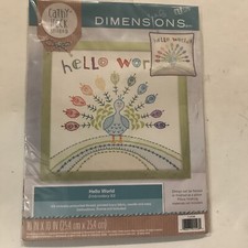 NUEVO Dimensions Cathy Heck Studios KIT BORDADO "Hola Mundo" Pavo Real - Envío Gratis