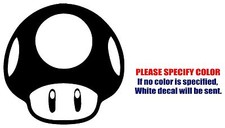 Toad Mushroom Mario Graphic Die Cut decal sticker Car Truck Boat Window 6"