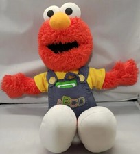 Talking Singing Elmo ABCs Alphabet Letter E Overalls Fisher Price Plush Toy
