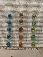 Vintage Marbles Lot Of 15 Cats-eyes Mixed