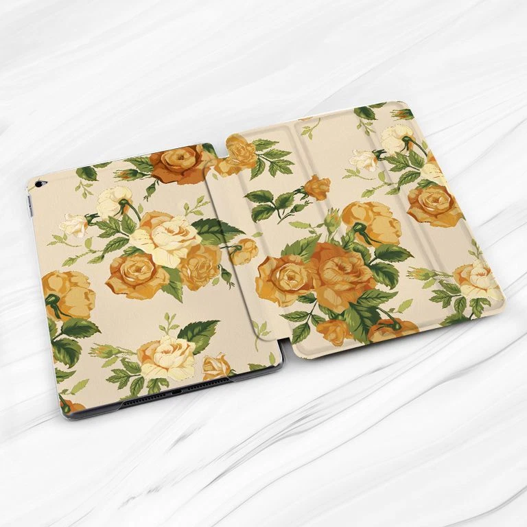 Capa floral vintage flores amarelas para iPad 10.2 Air 3 4 5 Pro 9.7 11 12.9 Mini - Imagem 2 de 4
