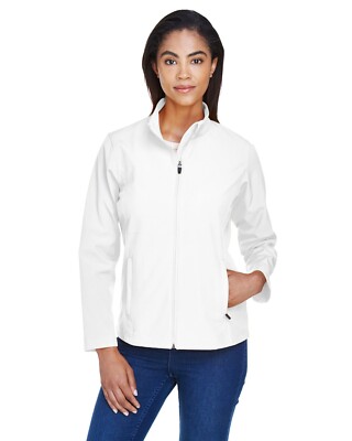 Ladies Leader Soft Shell Zip Up Jacket Team 365 TT80W - White Size - XL