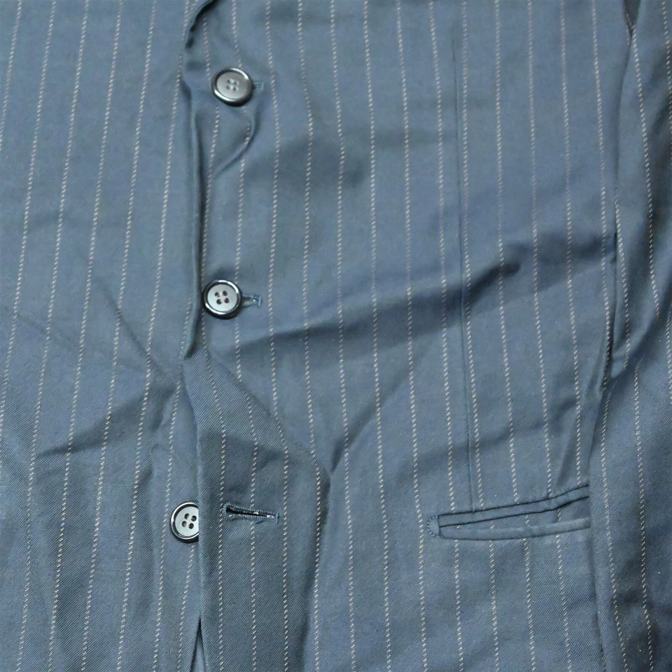 Blazer Abrigo Deportivo De Colección Pal Zileri 40R Azul Marino Rayas Hecho en Italia 100% Lana Para Hombre Foto 3 de 4