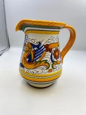 DERUTA Italy Pottery RAFFAELLESCO Large Pitcher Vivid Colors
