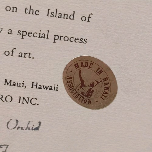 Hawaiian Orchids Dipped In Gold Framed Oval Domed Handcrafted In Maui Hawaii - Picture 7 of 17
