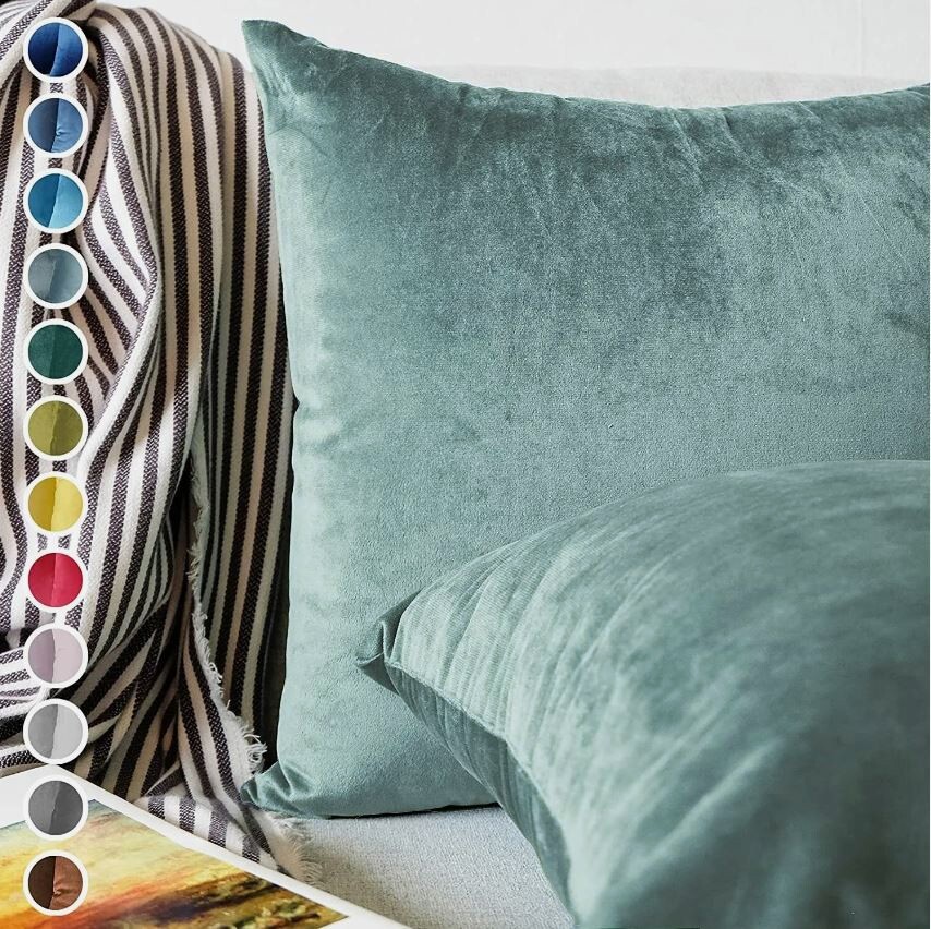 Kordsamt Kissenbezug 2er Set – 40x60 Cm, Gelb – Samtweich, Mit Reißverschluss, Für Sofa, Wohnzimmer & Deko